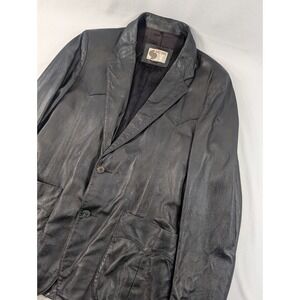Vintage 1970s Silton Leather Jacket Mens 42 Slim Black California Car Coat Flaws